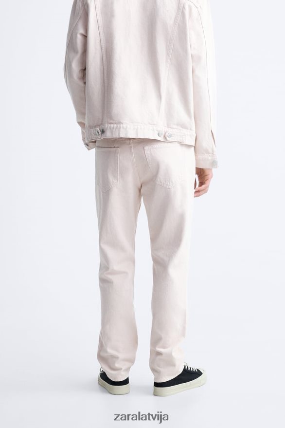 1995. gada džinsi ar taisnām kājām vīriešiem Zara rozā 6ZTV401093 apģērbs