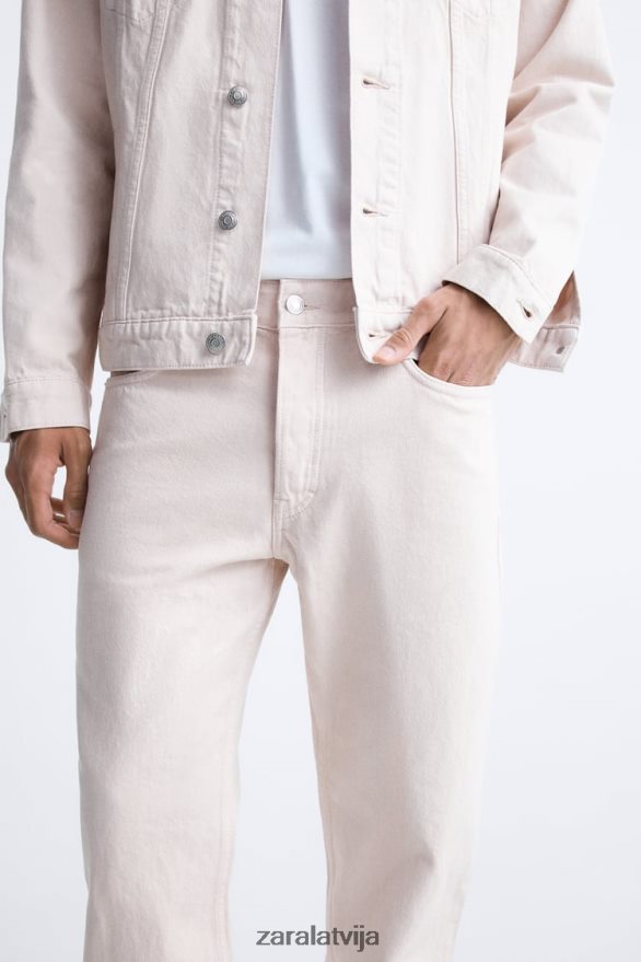 1995. gada džinsi ar taisnām kājām vīriešiem Zara rozā 6ZTV401093 apģērbs