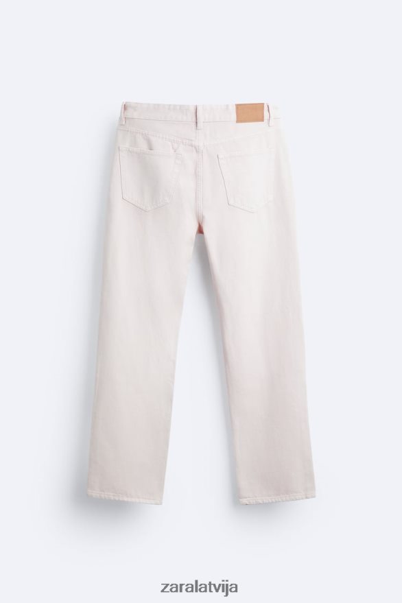 1995. gada džinsi ar taisnām kājām vīriešiem Zara rozā 6ZTV401093 apģērbs