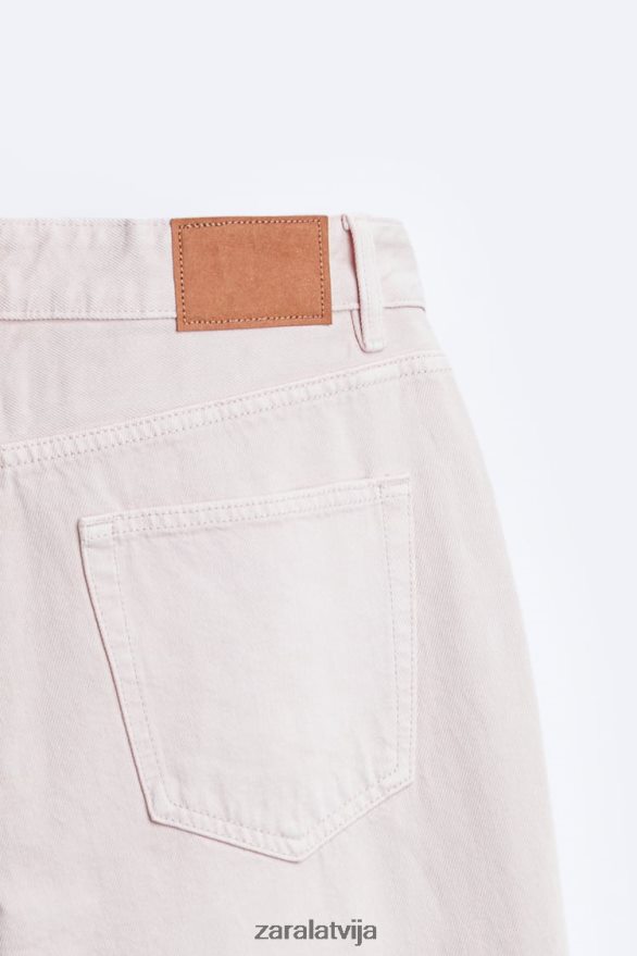 1995. gada džinsi ar taisnām kājām vīriešiem Zara rozā 6ZTV401093 apģērbs