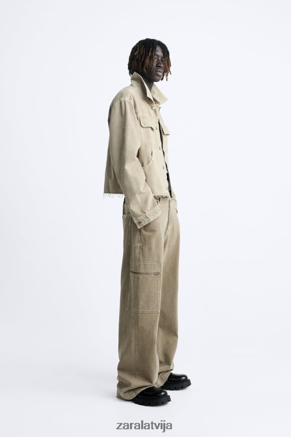 atvieglinātas formas džinsi vīriešiem Zara taupīgi brūns 6ZTV401104 apģērbs