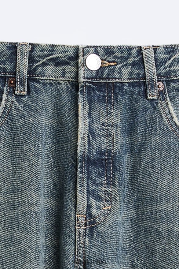 šauri apgriezti džinsi vīriešiem Zara zils 6ZTV401091 apģērbs