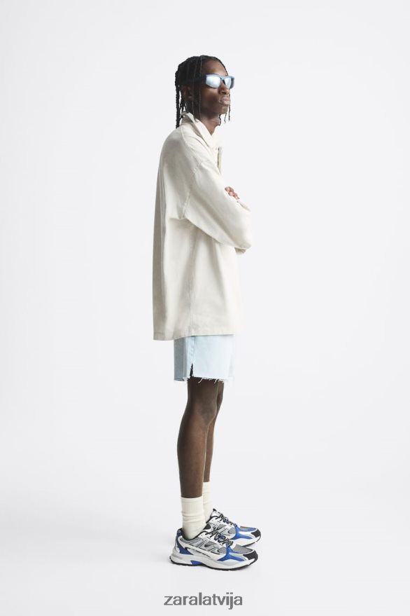 apgriezti džinsa šorti vīriešiem Zara gaiši zils 6ZTV401244 apģērbs