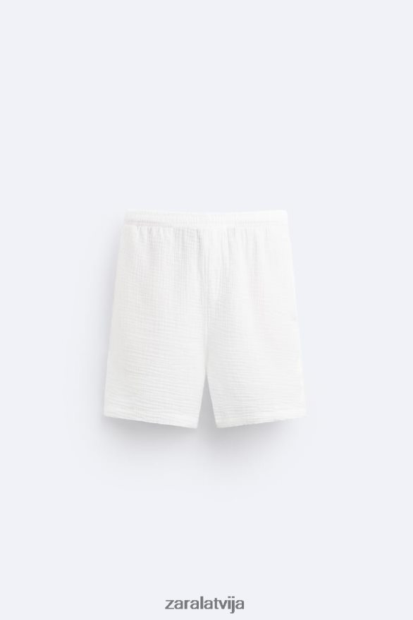 grumbu izskata šorti vīriešiem Zara balts 6ZTV401249 apģērbs