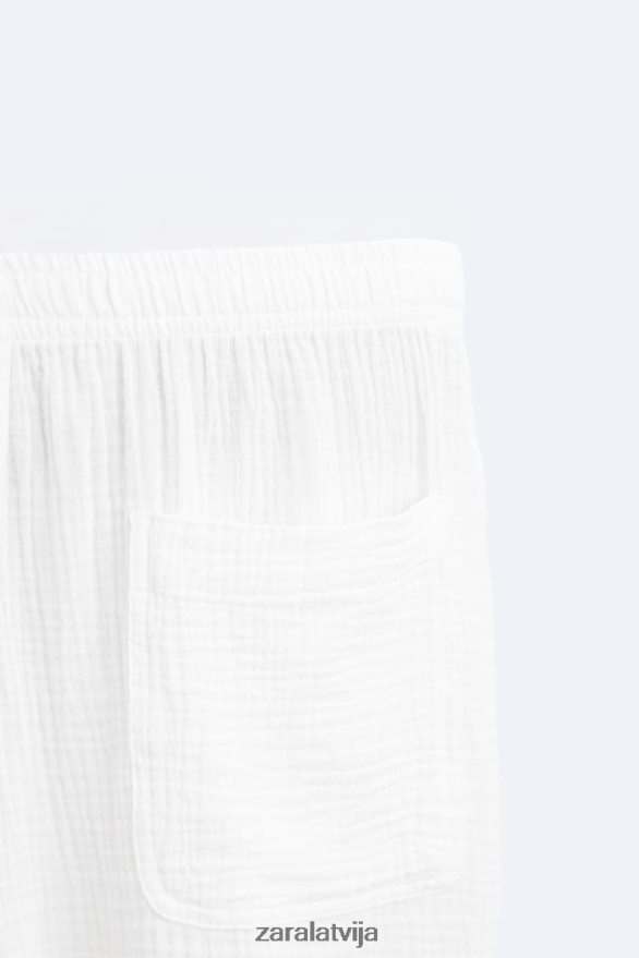 grumbu izskata šorti vīriešiem Zara balts 6ZTV401249 apģērbs
