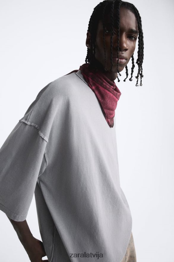 džinsa efekta apdrukāta bandana vīriešiem Zara fuksija 6ZTV401397 Piederumi