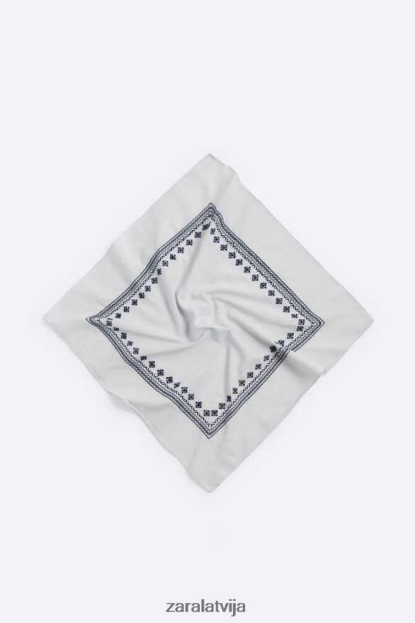 ģeometriski izšūta bandana vīriešiem Zara debesu zils 6ZTV401396 Piederumi