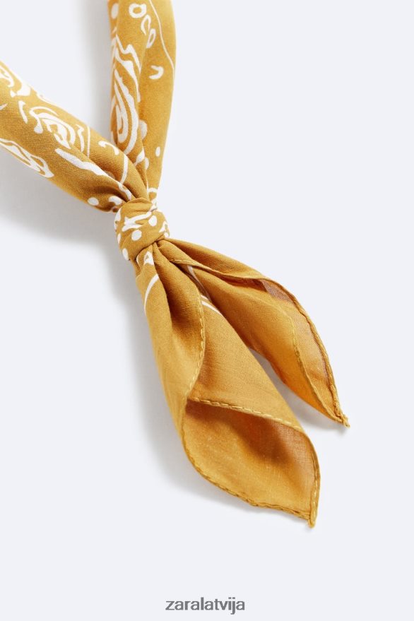 paisley print bandana vīriešiem Zara sinepes 6ZTV401395 Piederumi