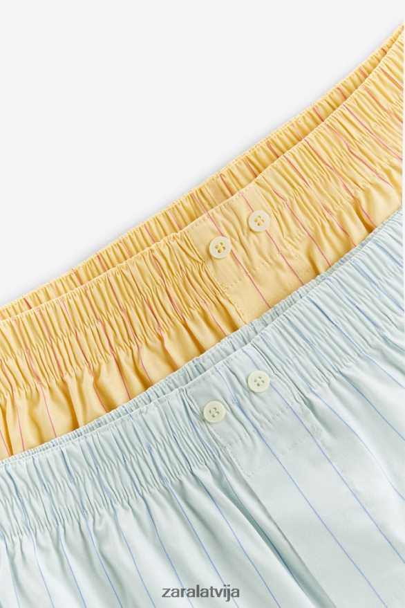 divi strīpainu poplīna bokseri vīriešiem Zara dažādi 6ZTV401416 Piederumi