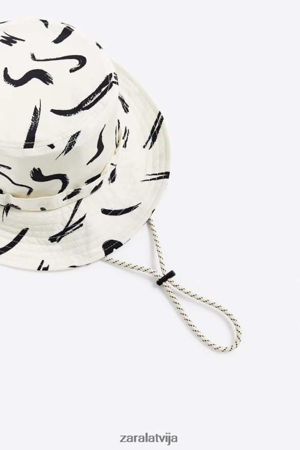 abstraktas drukas kausa cepure vīriešiem Zara ekru 6ZTV401444 Piederumi