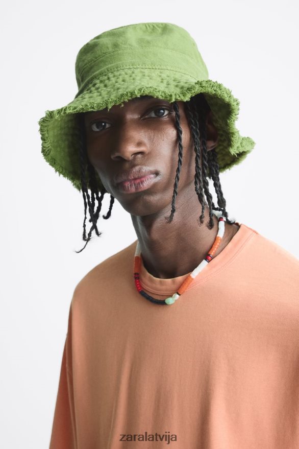 kausa cepure vīriešiem Zara vidus zaļš 6ZTV401437 Piederumi