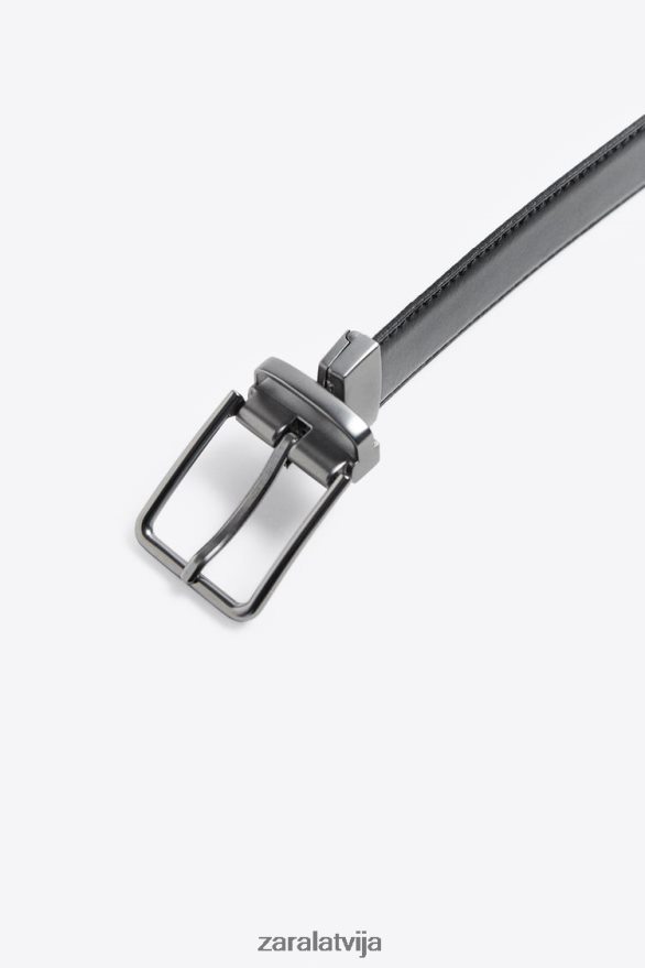apgriežama ādas josta vīriešiem Zara melns 6ZTV401477 Piederumi