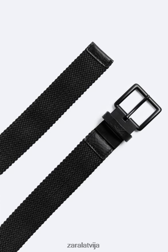 atgriezeniska stiepšanās josta vīriešiem Zara melns 6ZTV401474 Piederumi