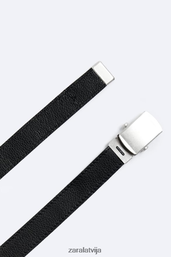 ādas jostas vīriešiem Zara melns 6ZTV401465 Piederumi