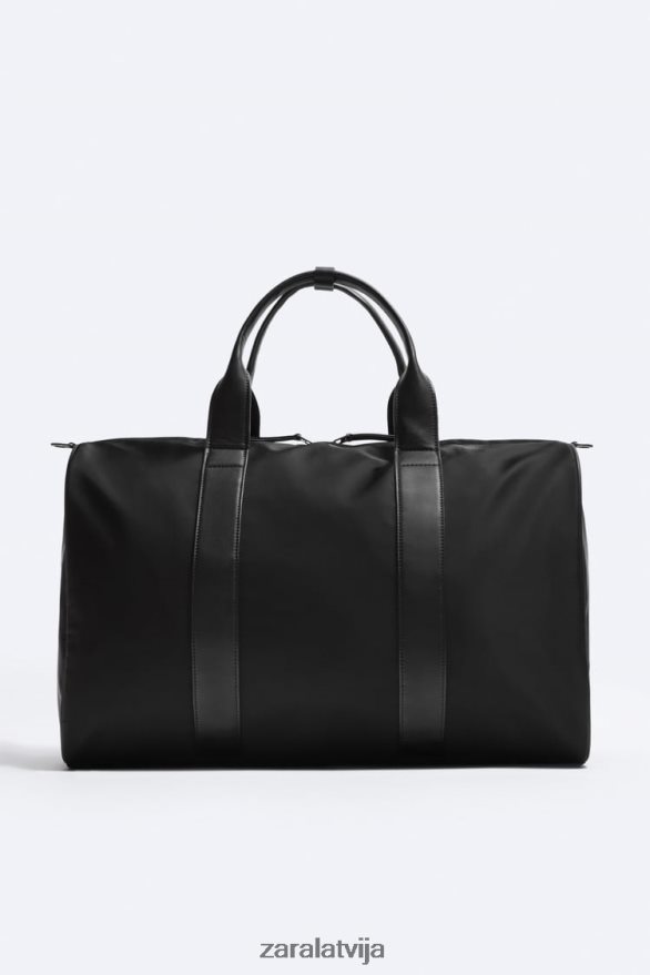 auduma duffle soma vīriešiem Zara melns 6ZTV401289 Piederumi