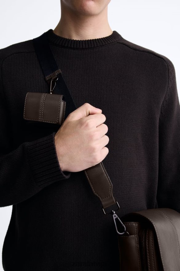 crossbody soma ar monētu maku vīriešiem Zara brūns 6ZTV401334 Piederumi