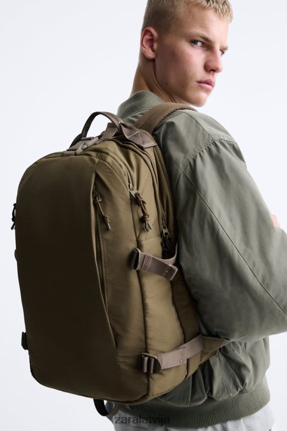 daudzkabatu mugursoma vīriešiem Zara smilšaini brūns 6ZTV401317 Piederumi