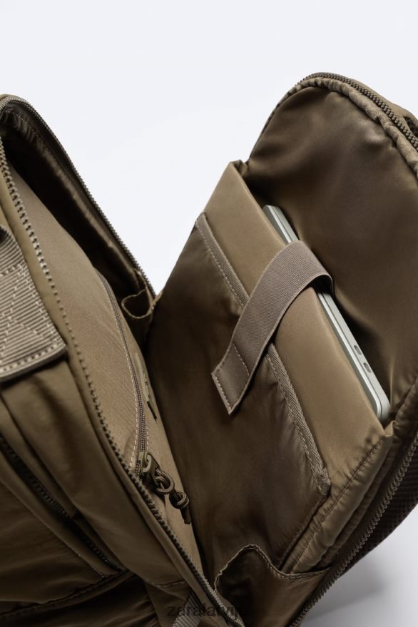 daudzkabatu mugursoma vīriešiem Zara smilšaini brūns 6ZTV401317 Piederumi