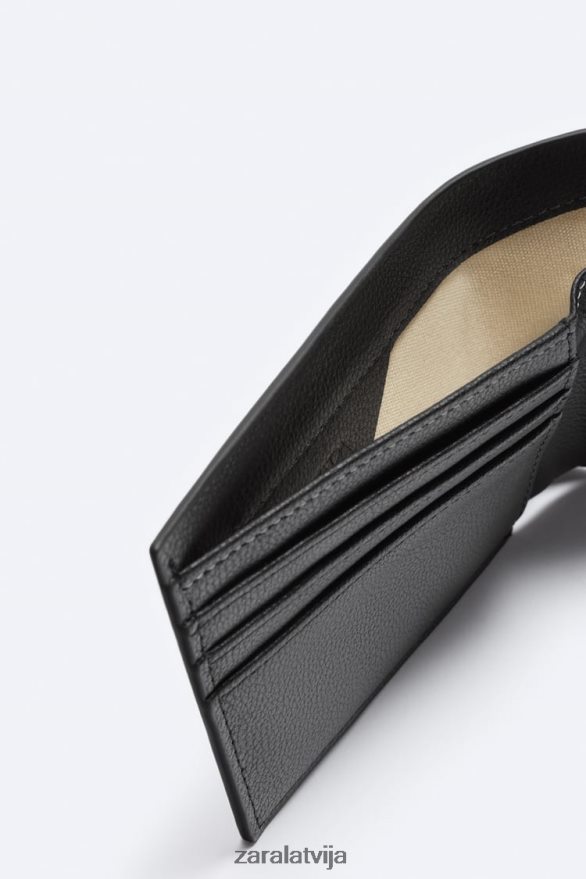 divkāršs maks vīriešiem Zara melns 6ZTV401344 Piederumi