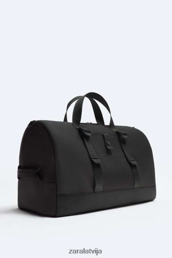 gumijota duffle soma vīriešiem Zara melns 6ZTV401300 Piederumi
