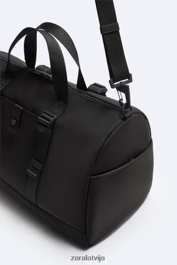 gumijota duffle soma vīriešiem Zara melns 6ZTV401300 Piederumi