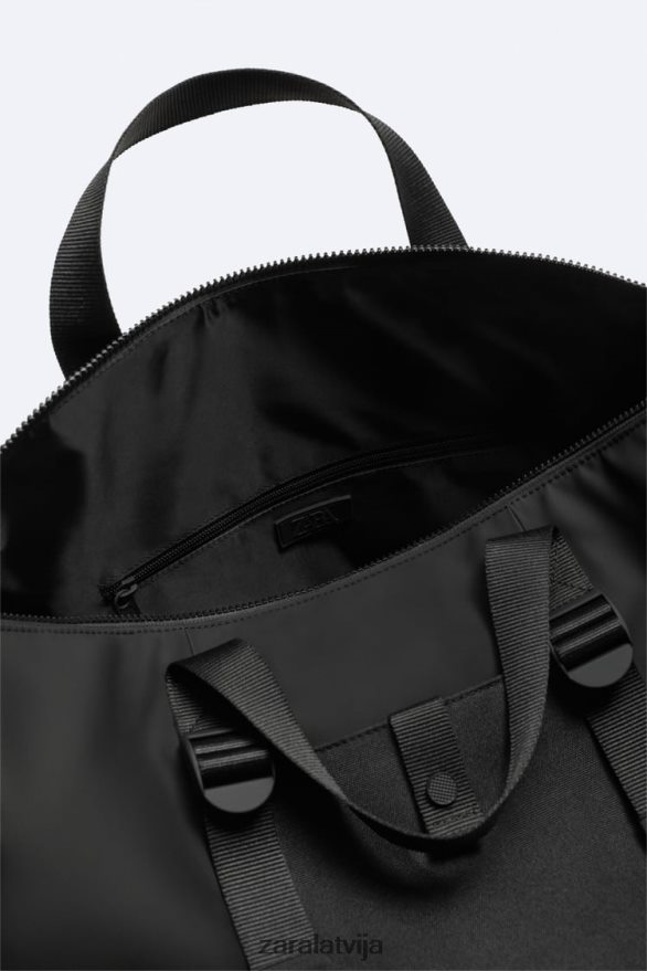 gumijota duffle soma vīriešiem Zara melns 6ZTV401300 Piederumi