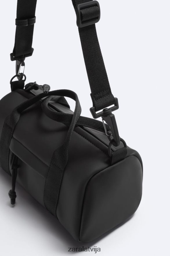 gumijota mini duffle soma vīriešiem Zara melns 6ZTV401298 Piederumi