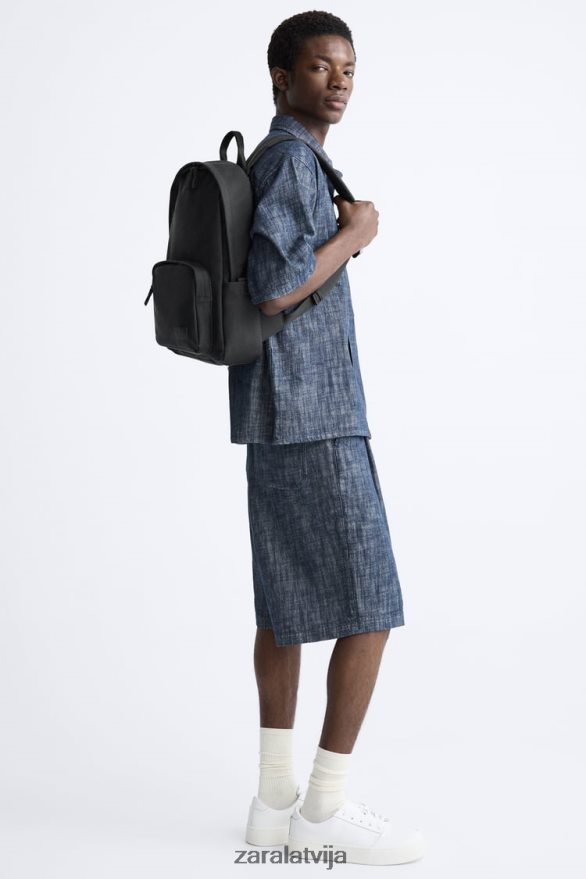 gumijota plāna mugursoma vīriešiem Zara melns 6ZTV401295 Piederumi