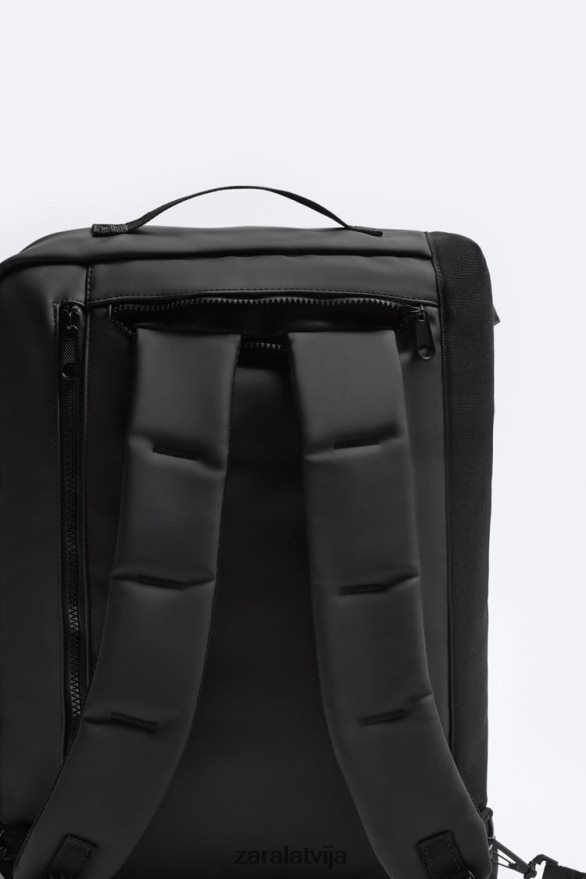 gumijots daudzfunkcionāls portfelis vīriešiem Zara melns 6ZTV401297 Piederumi