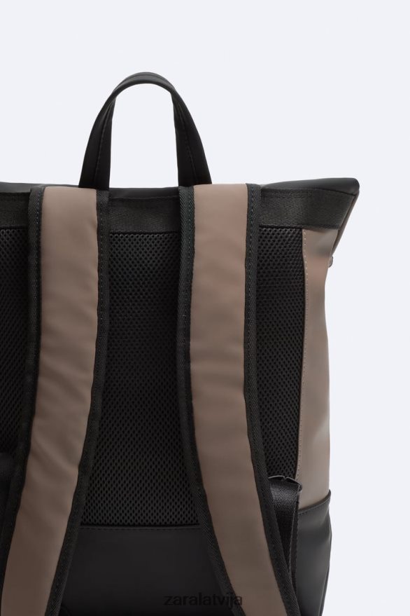 mugursoma ar gumijotu atloku vīriešiem Zara smilšaini brūns 6ZTV401347 Piederumi