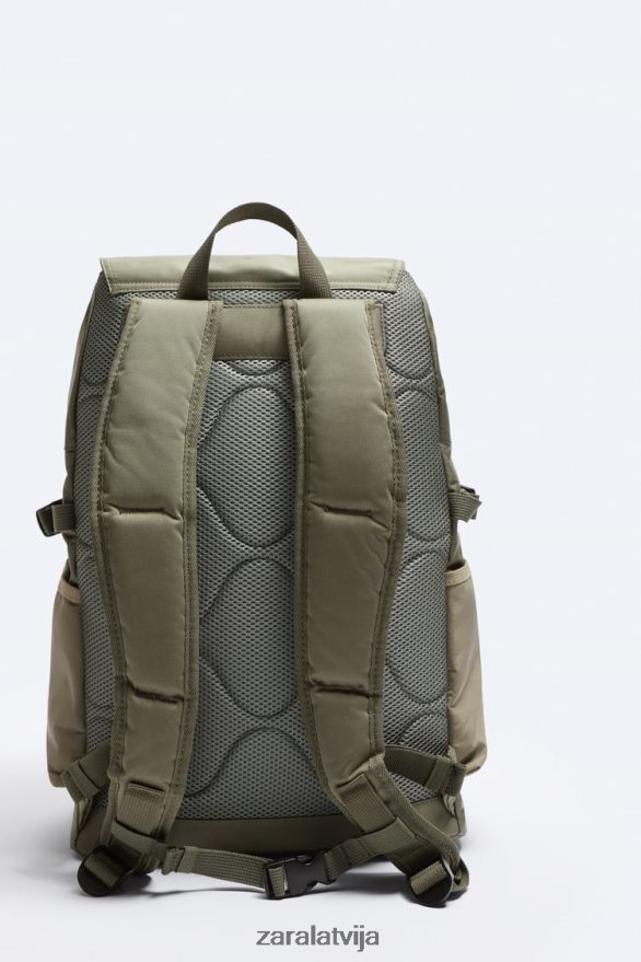 pētnieka audekla mugursoma vīriešiem Zara haki zaļš 6ZTV401318 Piederumi