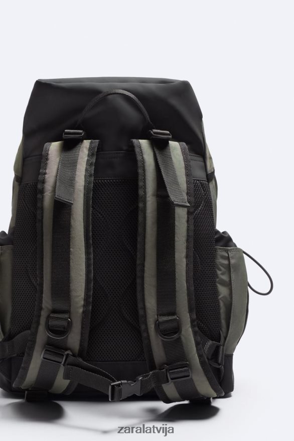tehniskā pētnieka mugursoma vīriešiem Zara haki zaļš 6ZTV401286 Piederumi