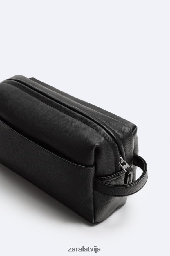teksturēts mazgāšanas maisiņš vīriešiem Zara melns 6ZTV401324 Piederumi