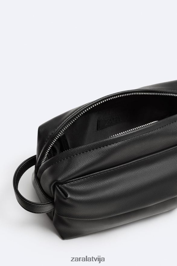 teksturēts mazgāšanas maisiņš vīriešiem Zara melns 6ZTV401324 Piederumi