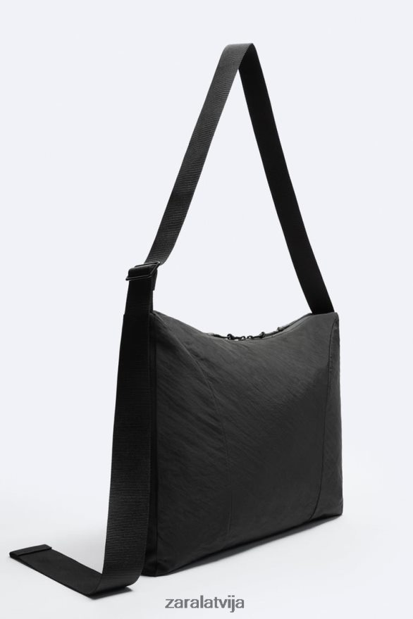 xl mīksta crossbody soma vīriešiem Zara melns 6ZTV401292 Piederumi