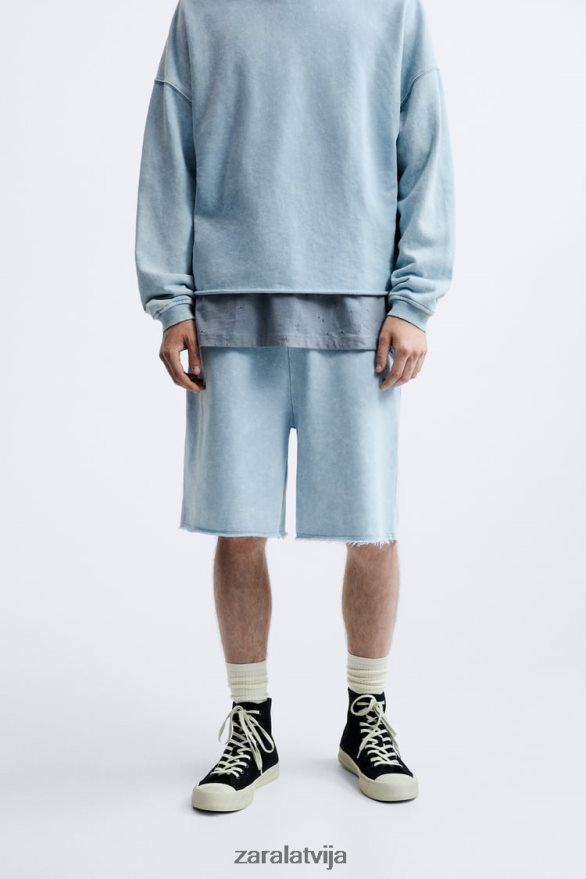 mazgāti skriešanas šorti vīriešiem Zara zils/balts 6ZTV401084 apģērbs