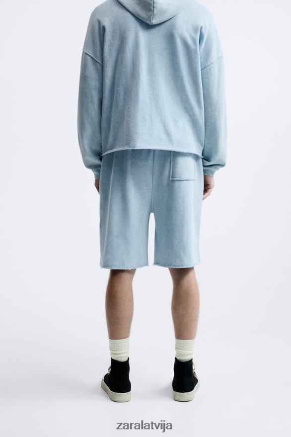 mazgāti skriešanas šorti vīriešiem Zara zils/balts 6ZTV401084 apģērbs