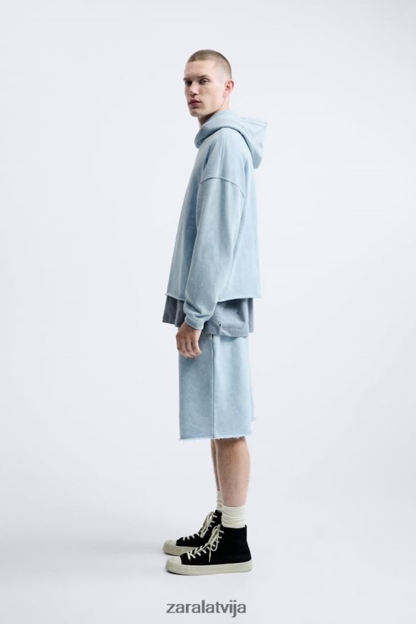 mazgāti skriešanas šorti vīriešiem Zara zils/balts 6ZTV401084 apģērbs