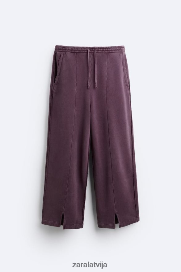 saplēstas izmazgātas skriešanas bikses vīriešiem Zara sarkanbrūns 6ZTV401085 apģērbs