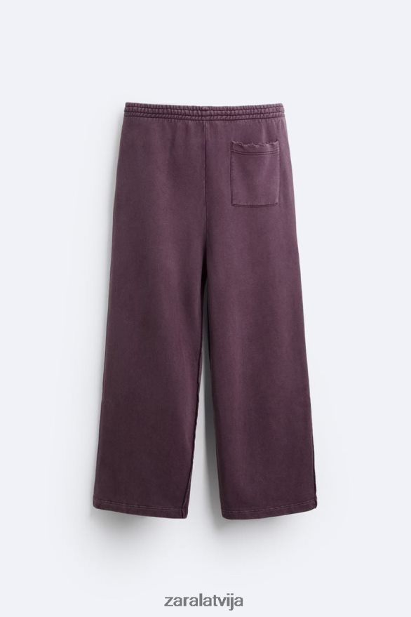 saplēstas izmazgātas skriešanas bikses vīriešiem Zara sarkanbrūns 6ZTV401085 apģērbs