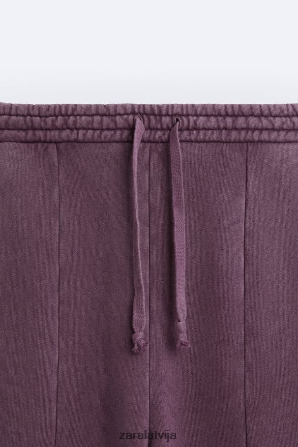 saplēstas izmazgātas skriešanas bikses vīriešiem Zara sarkanbrūns 6ZTV401085 apģērbs