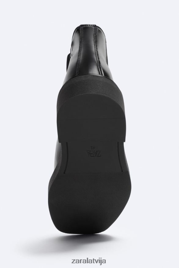 ādas chelsea zābaki ar kvadrātveida purngalu – ierobežots izdevums vīriešiem Zara melns 6ZTV401262 apavi
