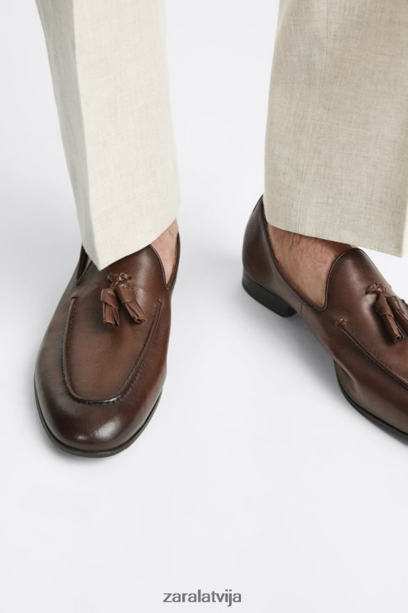 mīkstas ādas pušķi vīriešiem Zara brūns 6ZTV401274 apavi