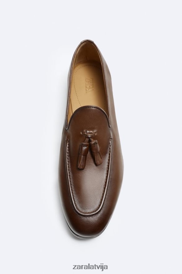 mīkstas ādas pušķi vīriešiem Zara brūns 6ZTV401274 apavi