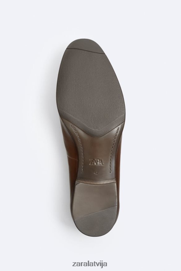 mīkstas ādas pušķi vīriešiem Zara brūns 6ZTV401274 apavi