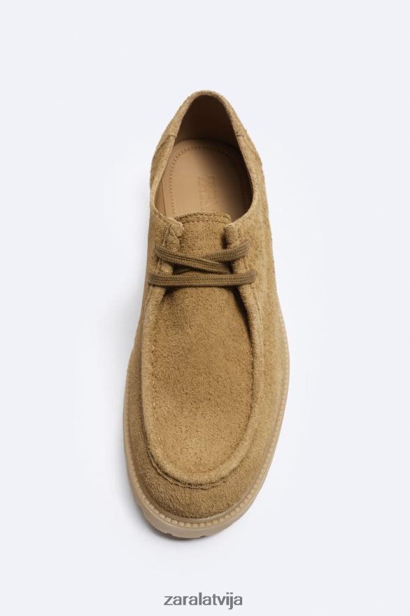 zamšādas moc-toe kurpes vīriešiem Zara bēšs 6ZTV401259 apavi