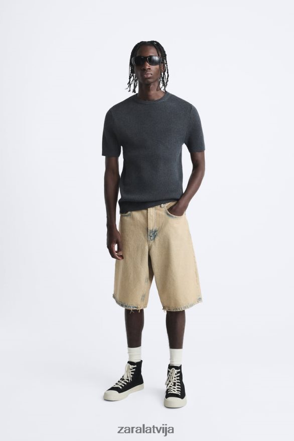 muskuļiem pieguļošs trikotāžas t-krekls vīriešiem Zara ogles 6ZTV401038 apģērbs