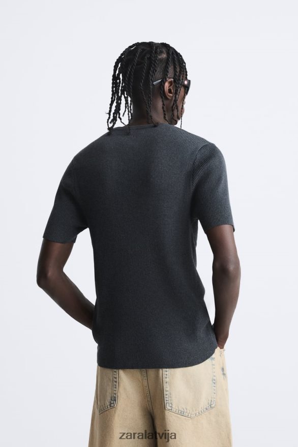 muskuļiem pieguļošs trikotāžas t-krekls vīriešiem Zara ogles 6ZTV401038 apģērbs