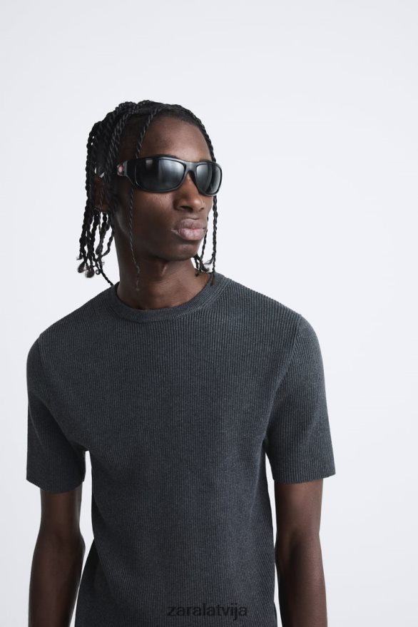 muskuļiem pieguļošs trikotāžas t-krekls vīriešiem Zara ogles 6ZTV401038 apģērbs