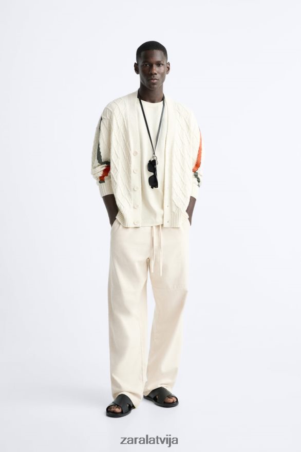 teksturētas pinuma austas jakas vīriešiem Zara ekru 6ZTV401042 apģērbs